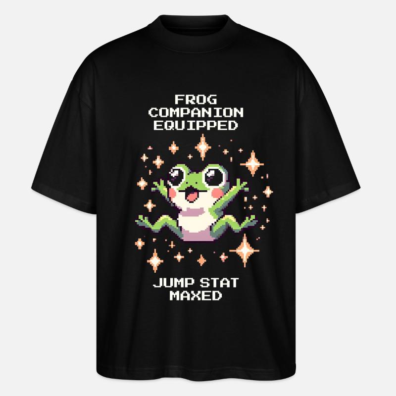 Frosch-Kumpel ausgerüstet – Sprung max | Kröte - Stanley/Stella Oversized Unisex Bio T-Shirt Blaster 2.0 - Schwarz