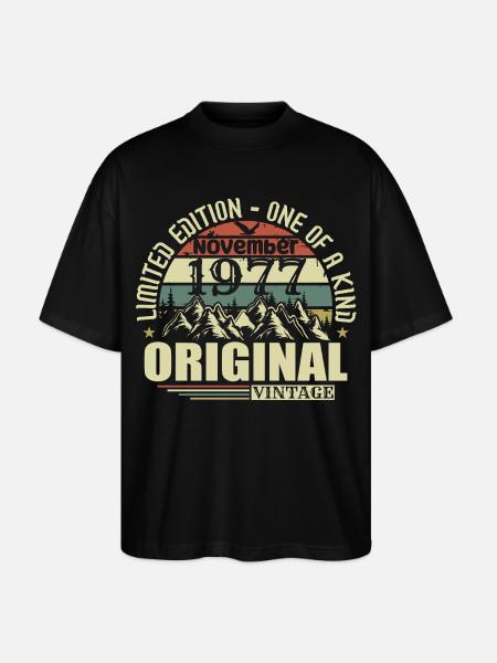 Birthday november 1977 - Stanley/Stella Oversized Unisex Organic T-shirt Blaster 2.0 - black