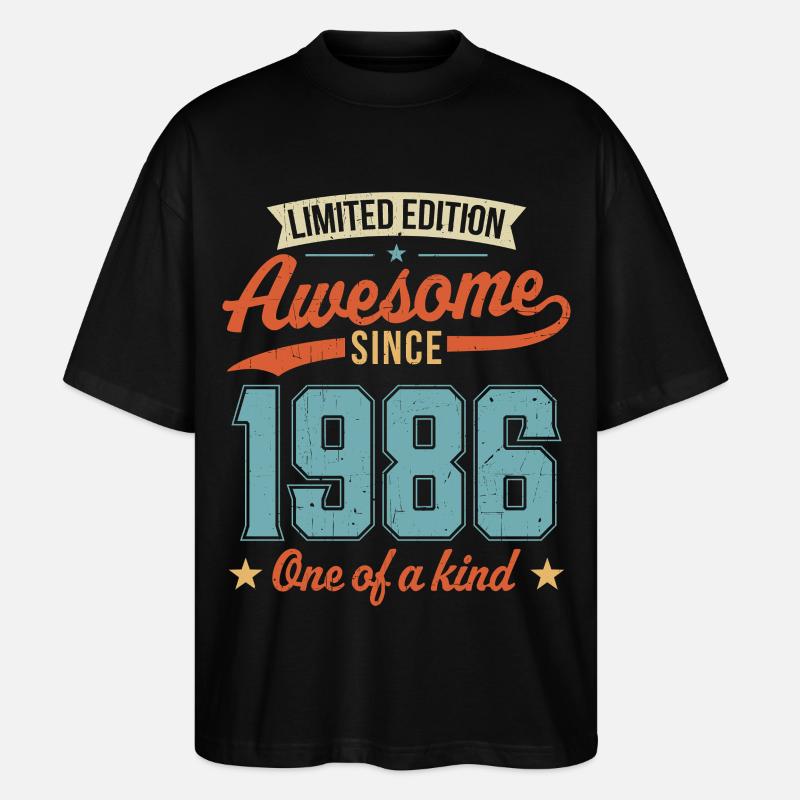 Genial seit 1986 - Stanley/Stella Oversized Unisex Bio T-Shirt Blaster 2.0 - Schwarz