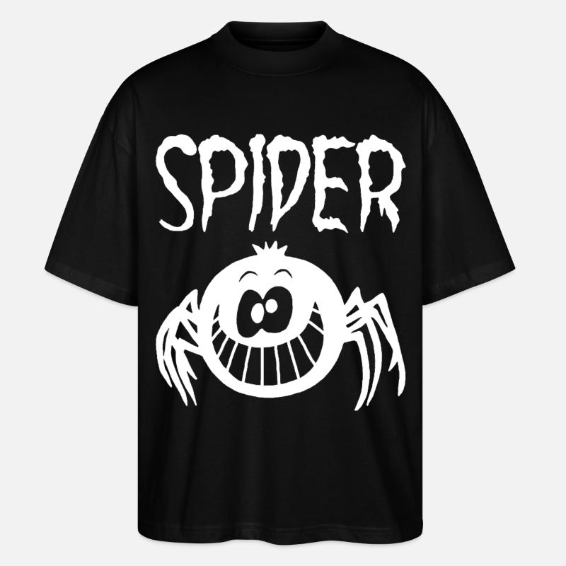 Die lächelnde weiße Spinne - Stanley/Stella Oversized Unisex Bio T-Shirt Blaster 2.0 - Schwarz