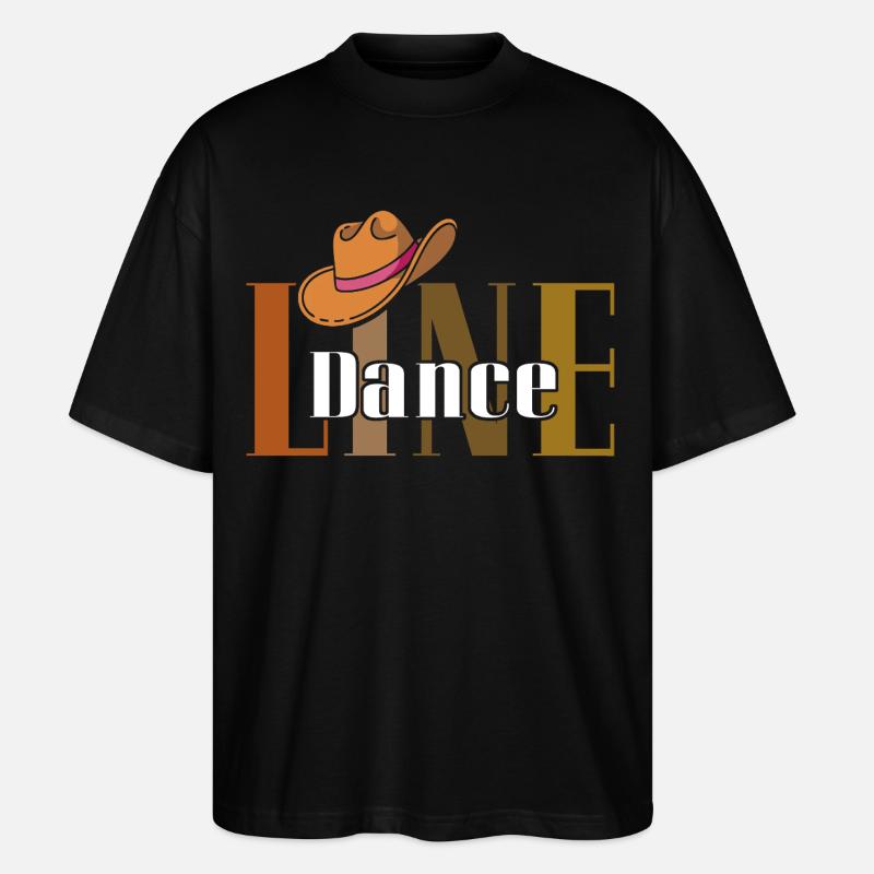 LineDance Cowboy Hut - Stanley/Stella Oversized Unisex Bio T-Shirt Blaster 2.0 - Schwarz