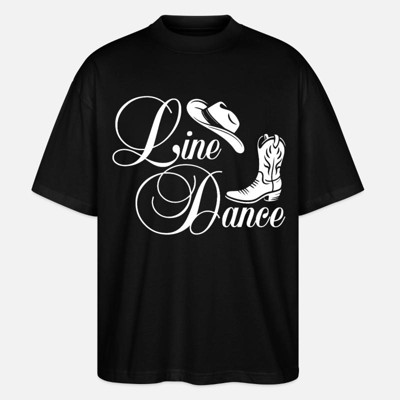 Line Dance Western Script - Stanley/Stella Oversized Unisex Organic T-shirt Blaster 2.0 - black