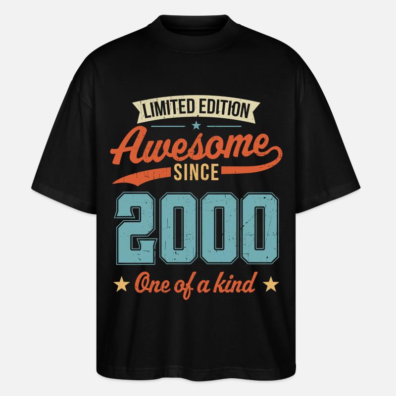 Großartig seit 2000 - Stanley/Stella Oversized Unisex Bio T-Shirt Blaster 2.0 - Schwarz
