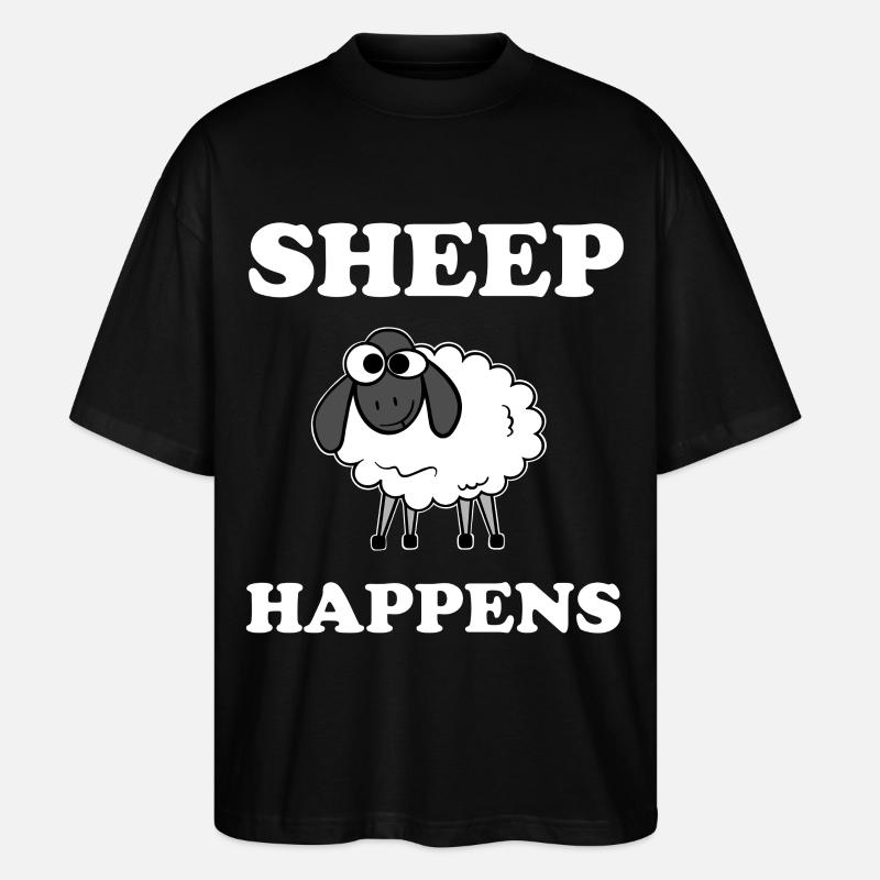 Sheep Happens - Stanley/Stella Oversized Unisex Bio T-Shirt Blaster 2.0 - Schwarz
