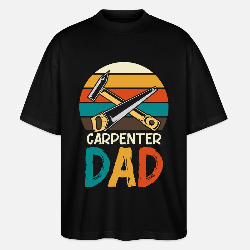 Charpentier Père Outils Rétro - T-shirt bio Blaster 2.0 coupe oversize Stanley/Stella Unisexe - noir
