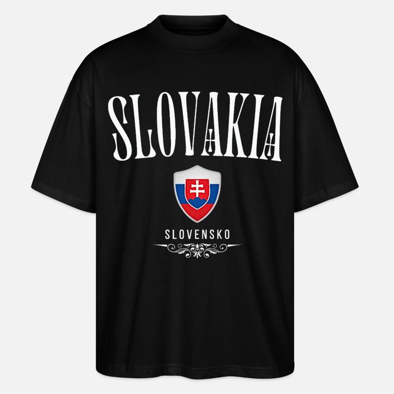 Drapeau de la Slovaquie, patriote slovaque - T-shirt bio Blaster 2.0 coupe oversize Stanley/Stella Unisexe - noir