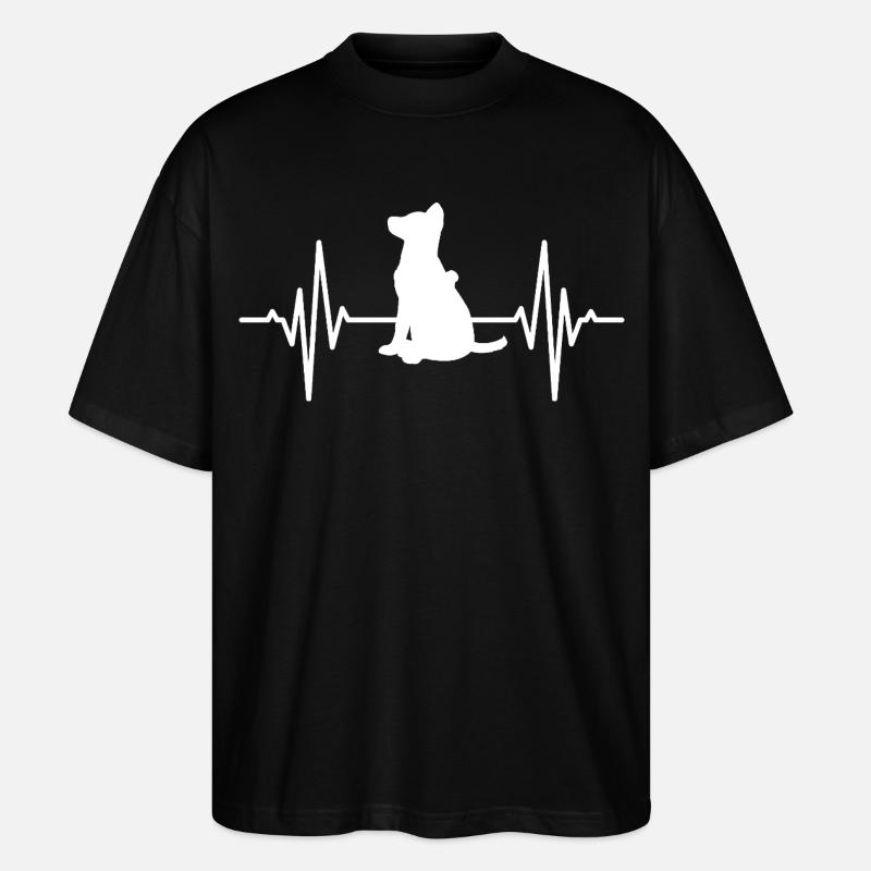 Schäferhund Herzlinie - Stanley/Stella Oversized Unisex Bio T-Shirt Blaster 2.0 - Schwarz