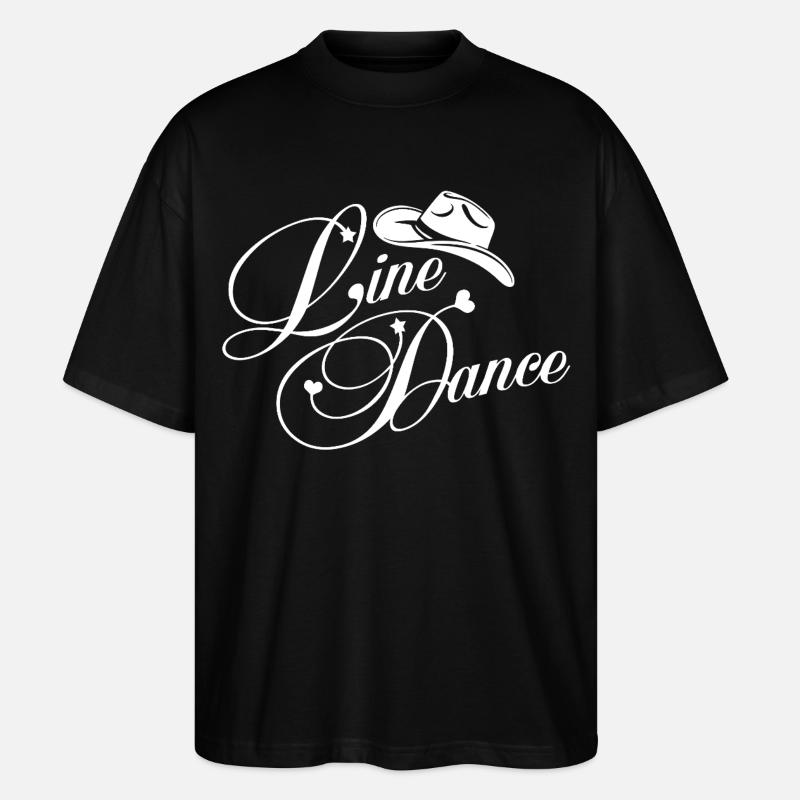 Line Dance Silhouette mit Hut - Stanley/Stella Oversized Unisex Bio T-Shirt Blaster 2.0 - Schwarz