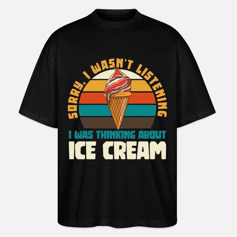 Retro Eiscreme Humor Kreis - Stanley/Stella Oversized Unisex Bio T-Shirt Blaster 2.0 - Schwarz