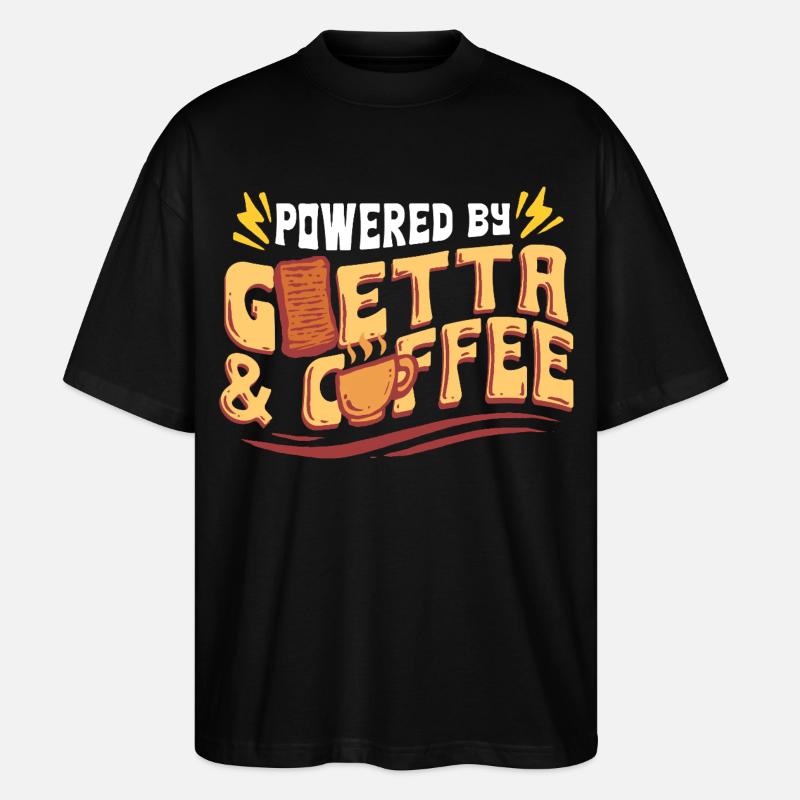 Goetta Wurst Powered By Goetta & Coffee - Stanley/Stella Oversized Unisex Bio T-Shirt Blaster 2.0 - Schwarz