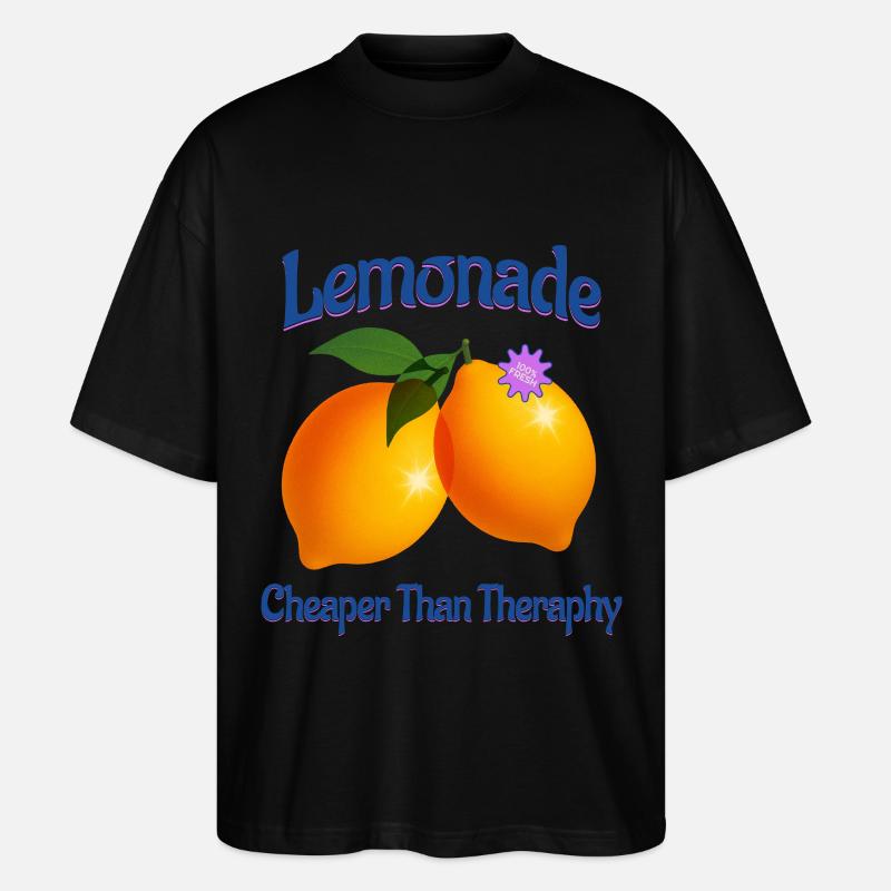 Lemonade Cheaper Than Theraphy Lemon Fruit - Stanley/Stella Oversized Unisex Organic T-shirt Blaster 2.0 - black