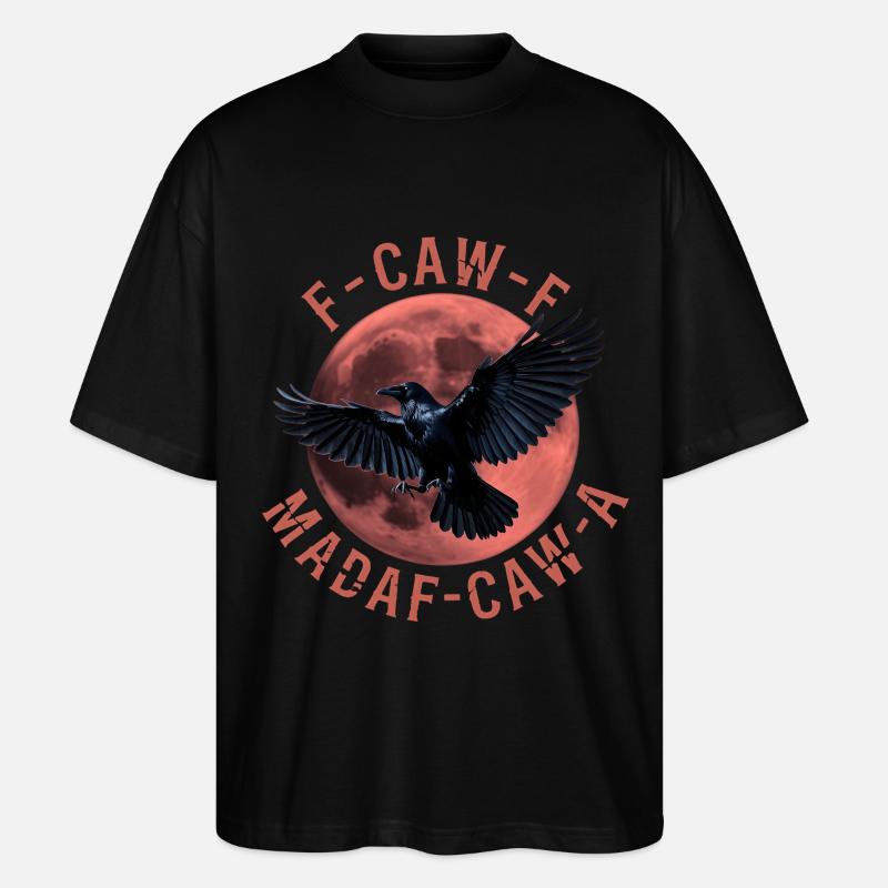 Rabenflug vor rotem Mond - Stanley/Stella Oversized Unisex Bio T-Shirt Blaster 2.0 - Schwarz