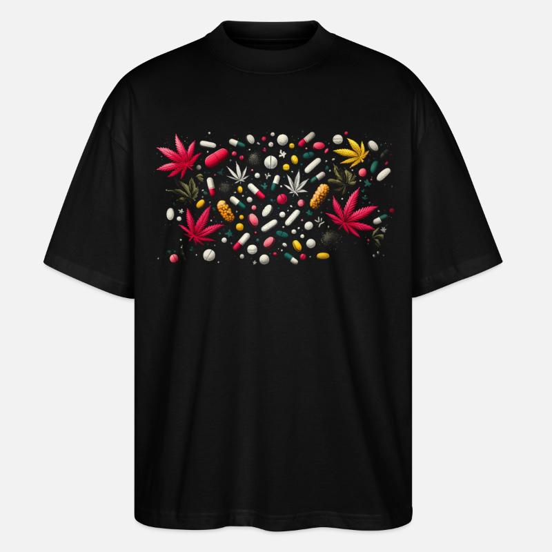 Pilules et herbe - T-shirt bio Blaster 2.0 coupe oversize Stanley/Stella Unisexe - noir