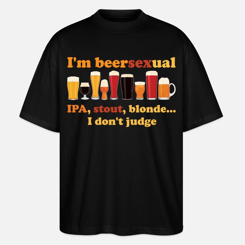 Ich bin ein biersexueller Biertrinker - Stanley/Stella Oversized Unisex Bio T-Shirt Blaster 2.0 - Schwarz