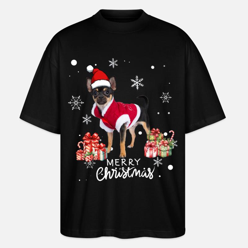 Hunde-Weihnachten - Stanley/Stella Oversized Unisex Bio T-Shirt Blaster 2.0 - Schwarz