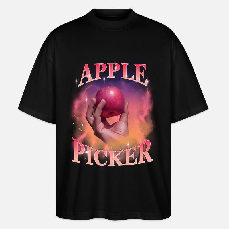Apple Picker Retro Sunset - Stanley/Stella Oversized Unisex Bio T-Shirt Blaster 2.0 - Schwarz