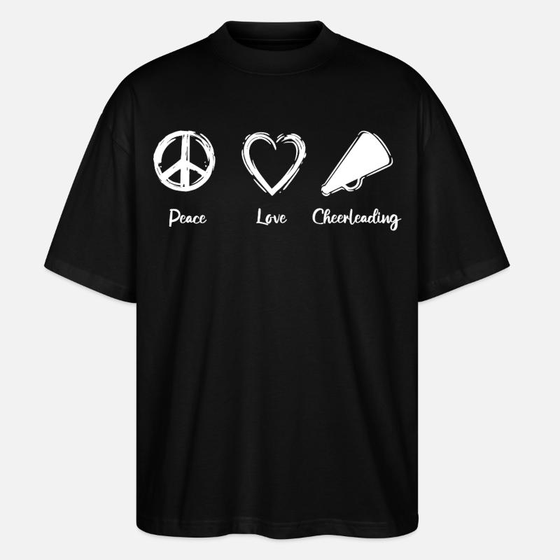 Peace Love Cheerleading - Stanley/Stella Oversized Unisex Bio T-Shirt Blaster 2.0 - Schwarz