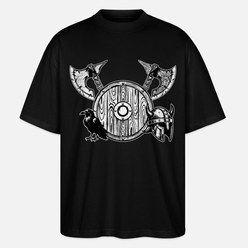 Nordic Axe and Shield - Stanley/Stella Oversized Unisex Organic T-shirt Blaster 2.0 - black