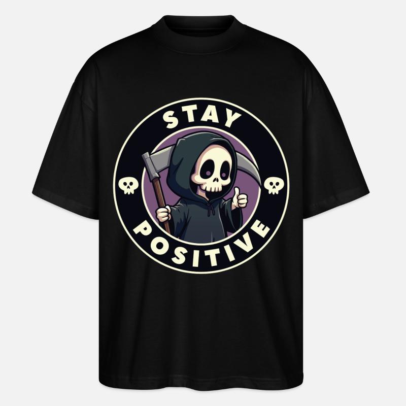 Bleiben Sie positiv - Stanley/Stella Oversized Unisex Bio T-Shirt Blaster 2.0 - Schwarz
