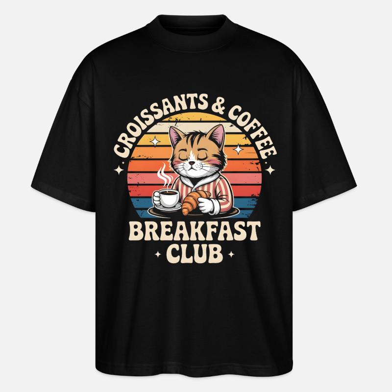 Katzenbrunch Retro Café - Stanley/Stella Oversized Unisex Bio T-Shirt Blaster 2.0 - Schwarz