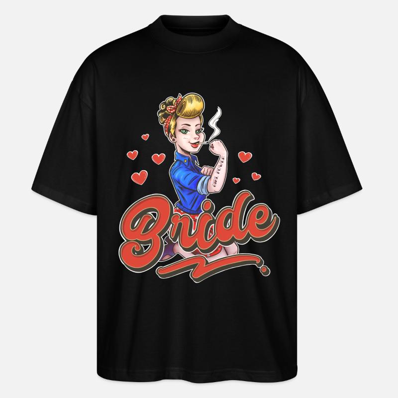 Bride Pin Up - Stanley/Stella Oversized Unisex Bio T-Shirt Blaster 2.0 - Schwarz