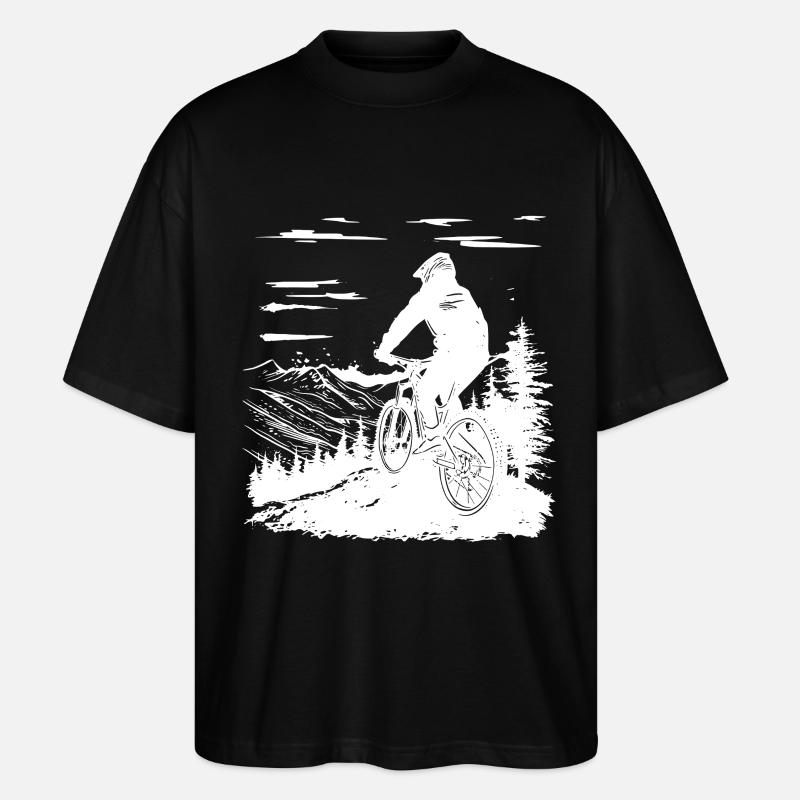 Mountainbiken - Stanley/Stella Oversized Unisex Bio T-Shirt Blaster 2.0 - Schwarz