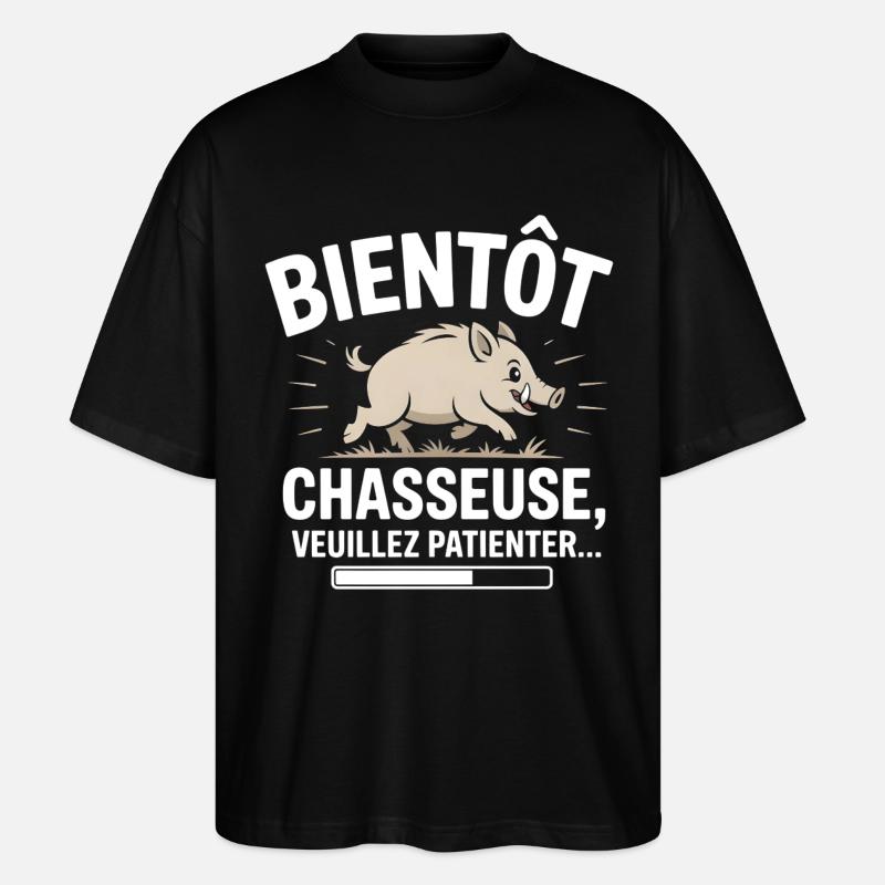 Bald ein Jäger - Stanley/Stella Oversized Unisex Bio T-Shirt Blaster 2.0 - Schwarz
