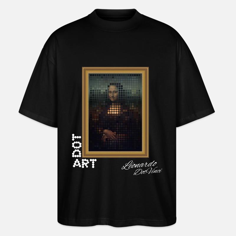 Mona Lisa Punkte - Stanley/Stella Oversized Unisex Bio T-Shirt Blaster 2.0 - Schwarz
