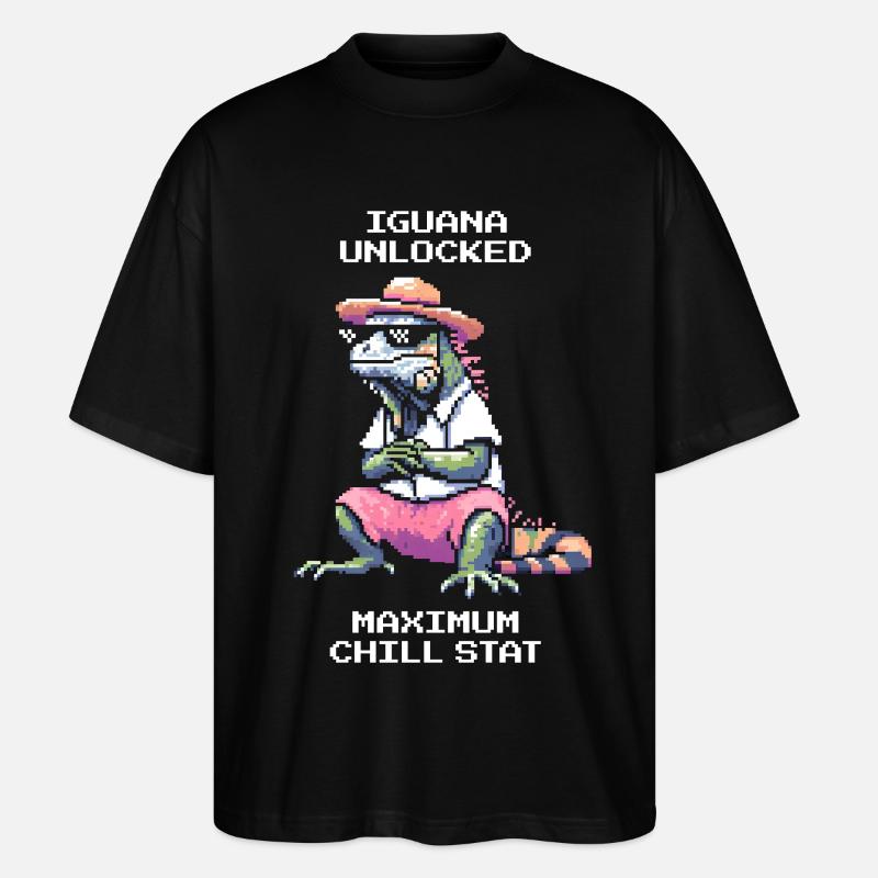 Leguan freigeschaltet | Chill-Stat Max - Stanley/Stella Oversized Unisex Bio T-Shirt Blaster 2.0 - Schwarz