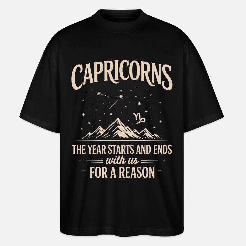 Steinbock Sternzeichen - Stanley/Stella Oversized Unisex Bio T-Shirt Blaster 2.0 - Schwarz