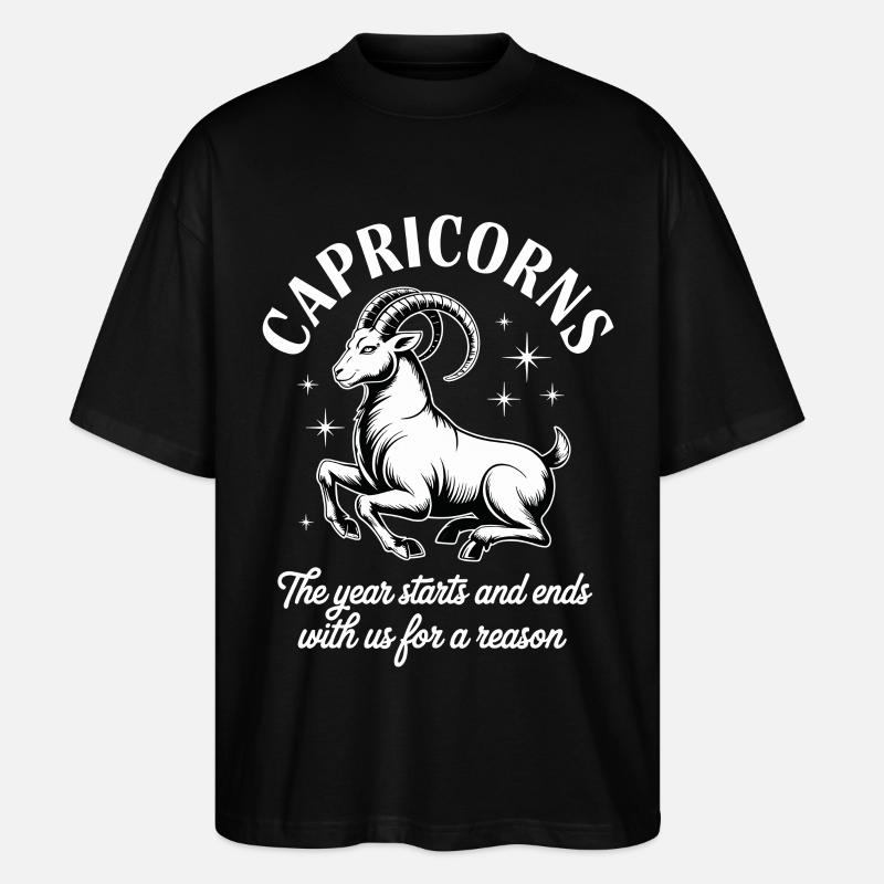 Steinbock Sternzeichen - Stanley/Stella Oversized Unisex Bio T-Shirt Blaster 2.0 - Schwarz