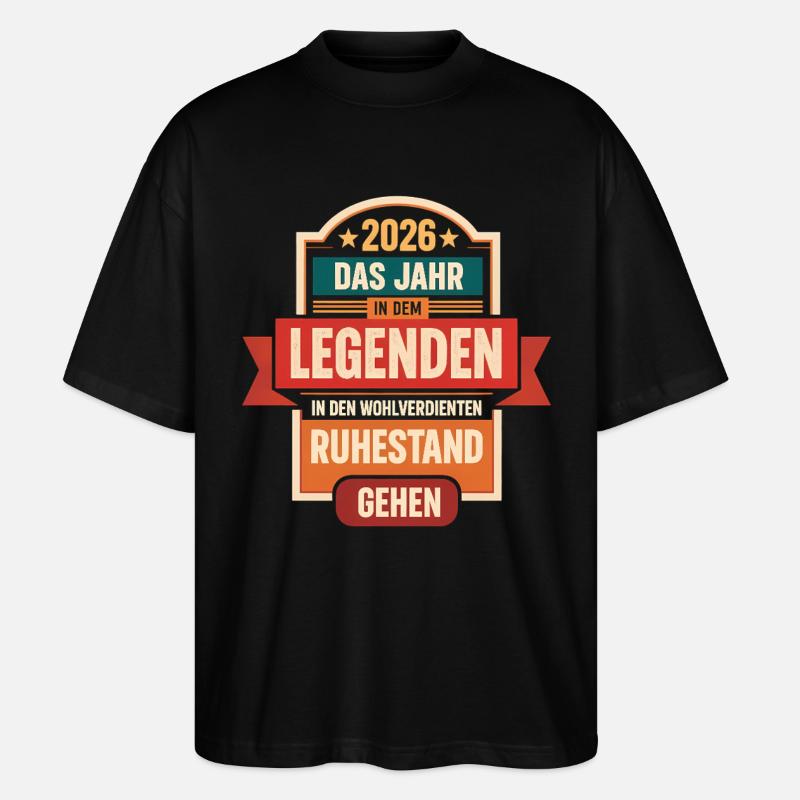 2026 Legend Retirement – Retiree Gift - Stanley/Stella Oversized Unisex Organic T-shirt Blaster 2.0 - black