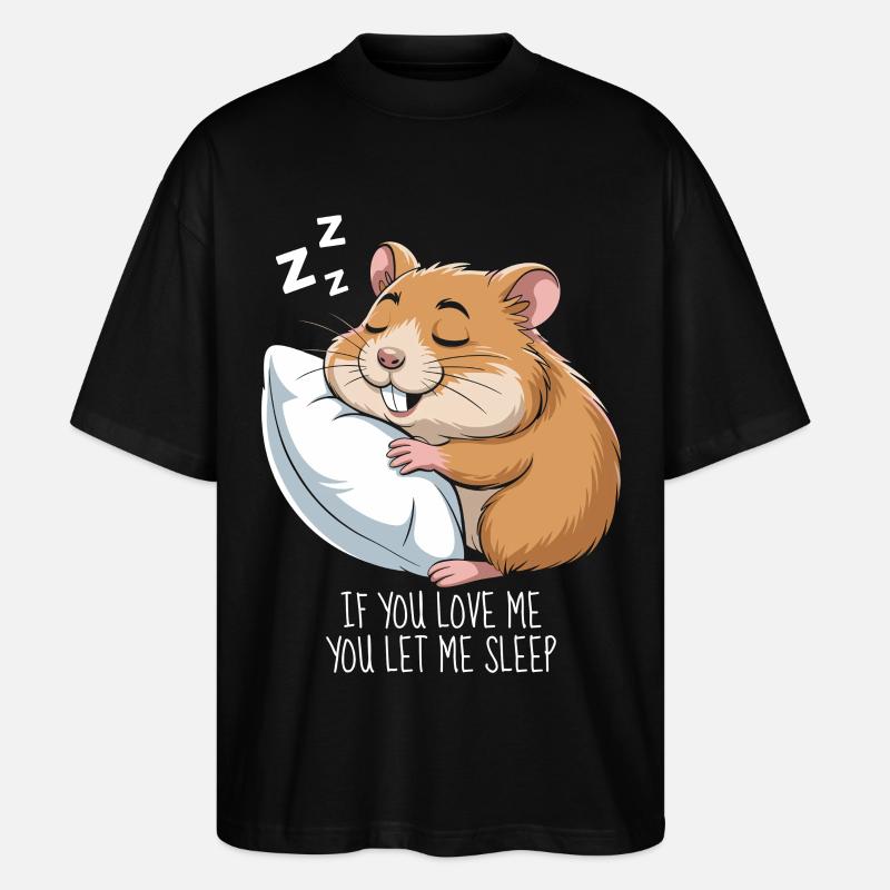 Hamster Schlafen - Stanley/Stella Oversized Unisex Bio T-Shirt Blaster 2.0 - Schwarz