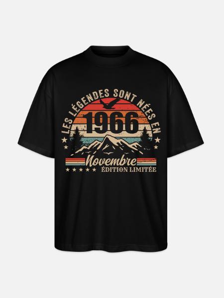 Awesome since November 1966 | November 1966 - Stanley/Stella Oversized Unisex Organic T-shirt Blaster 2.0 - black
