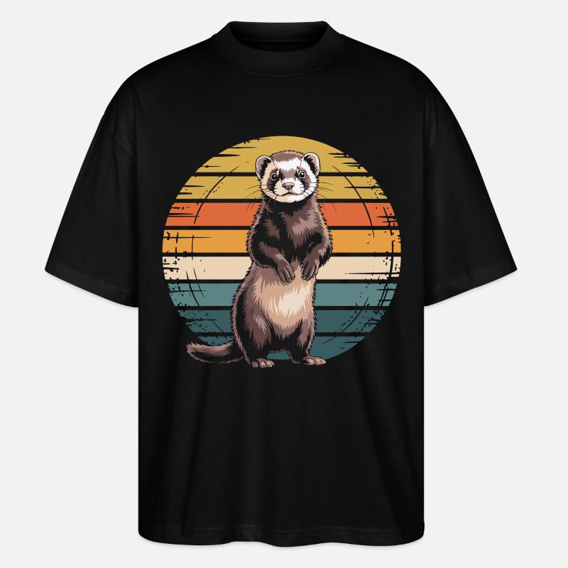 Frettchen - Stanley/Stella Oversized Unisex Bio T-Shirt Blaster 2.0 - Schwarz