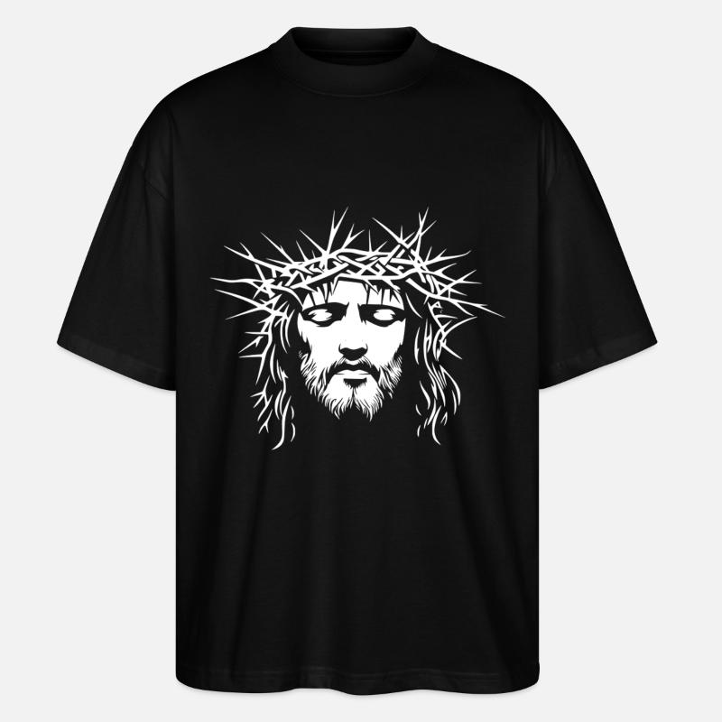 Jesus Christus Christlich Gott - Stanley/Stella Oversized Unisex Bio T-Shirt Blaster 2.0 - Schwarz