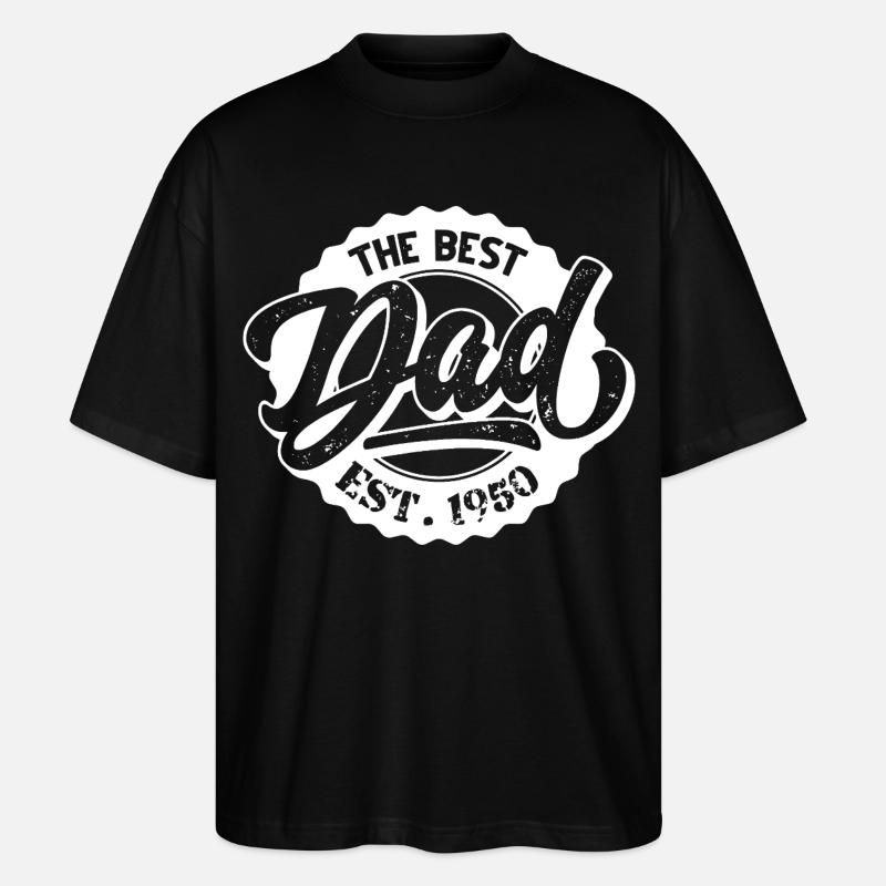 Le meilleur papa EST 1950 - T-shirt bio Blaster 2.0 coupe oversize Stanley/Stella Unisexe - noir