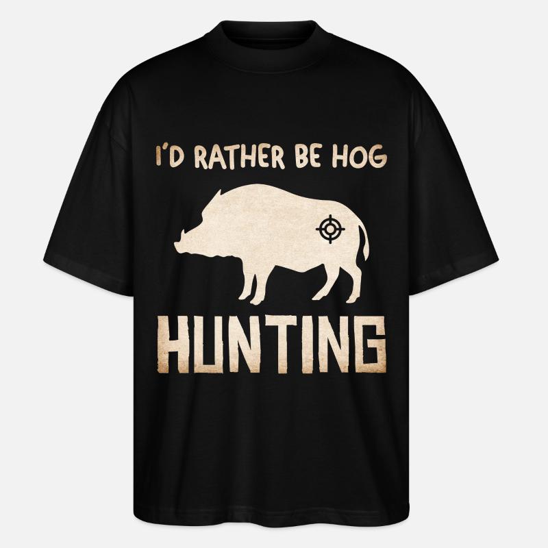 Wildschwein Jagd Silhouette - Stanley/Stella Oversized Unisex Bio T-Shirt Blaster 2.0 - Schwarz