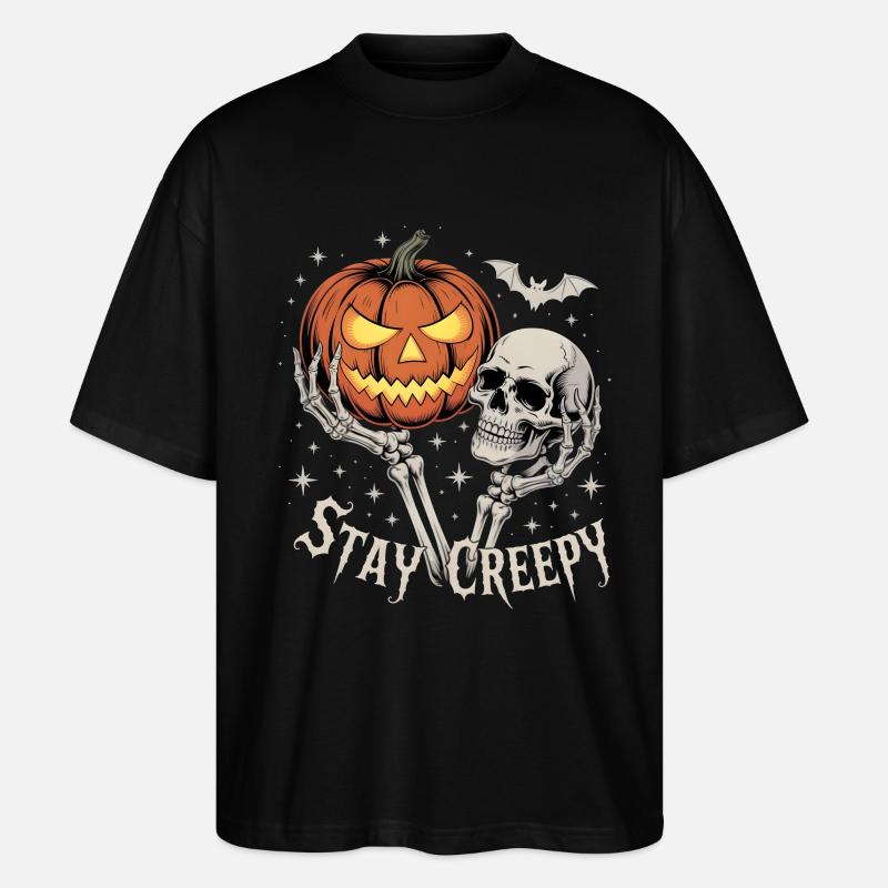 Restez effrayant, restez effrayant Thème d’Halloween - T-shirt bio Blaster 2.0 coupe oversize Stanley/Stella Unisexe - noir