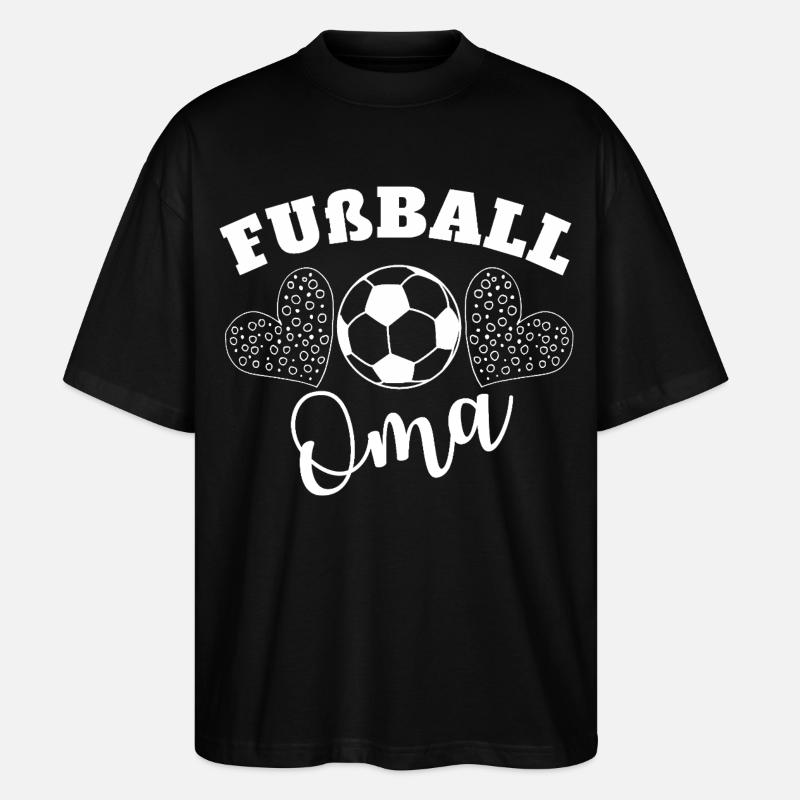 Fußball Oma Herzdesign - Stanley/Stella Oversized Unisex Bio T-Shirt Blaster 2.0 - Schwarz