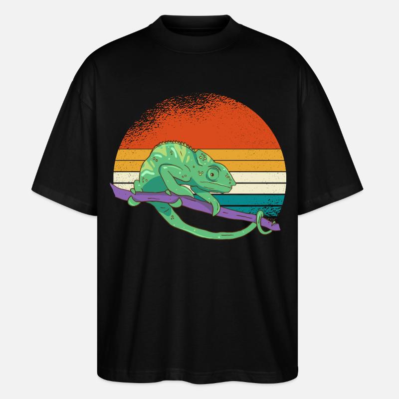 Caméléon du coucher de soleil - T-shirt bio Blaster 2.0 coupe oversize Stanley/Stella Unisexe - noir