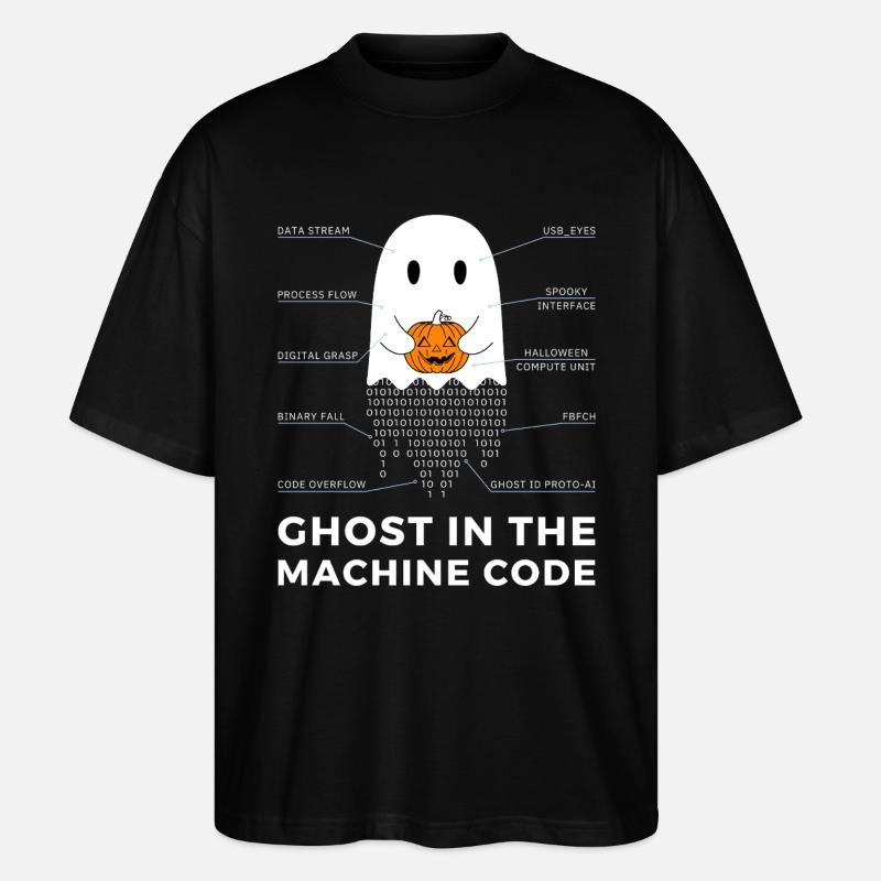 Funny Coder, Programmer Halloween T-Shirt - Stanley/Stella Oversized Unisex Organic T-shirt Blaster 2.0 - black
