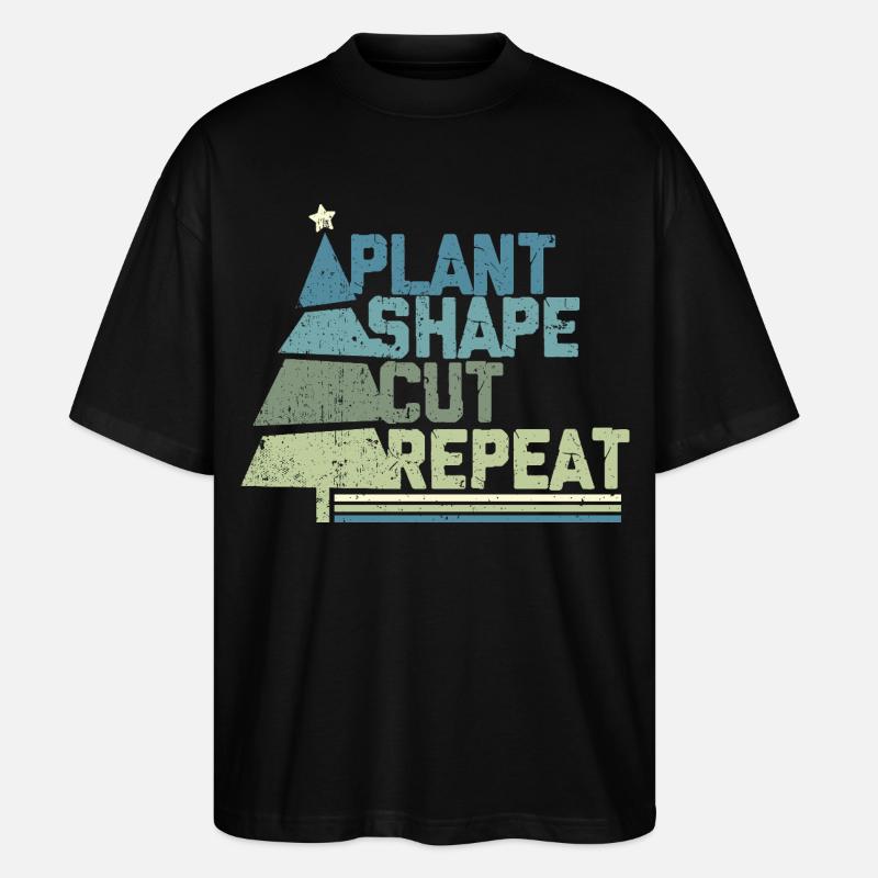 Weihnachtsbaum Züchter Plant Shape Cut - Stanley/Stella Oversized Unisex Bio T-Shirt Blaster 2.0 - Schwarz