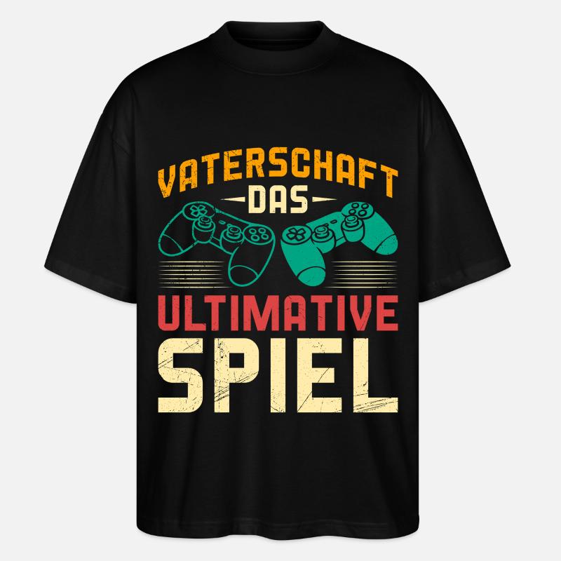 VATERSCHAFT DAS ULTIMATIVE SPIEL Lustiges - Stanley/Stella Oversized Unisex Bio T-Shirt Blaster 2.0 - Schwarz