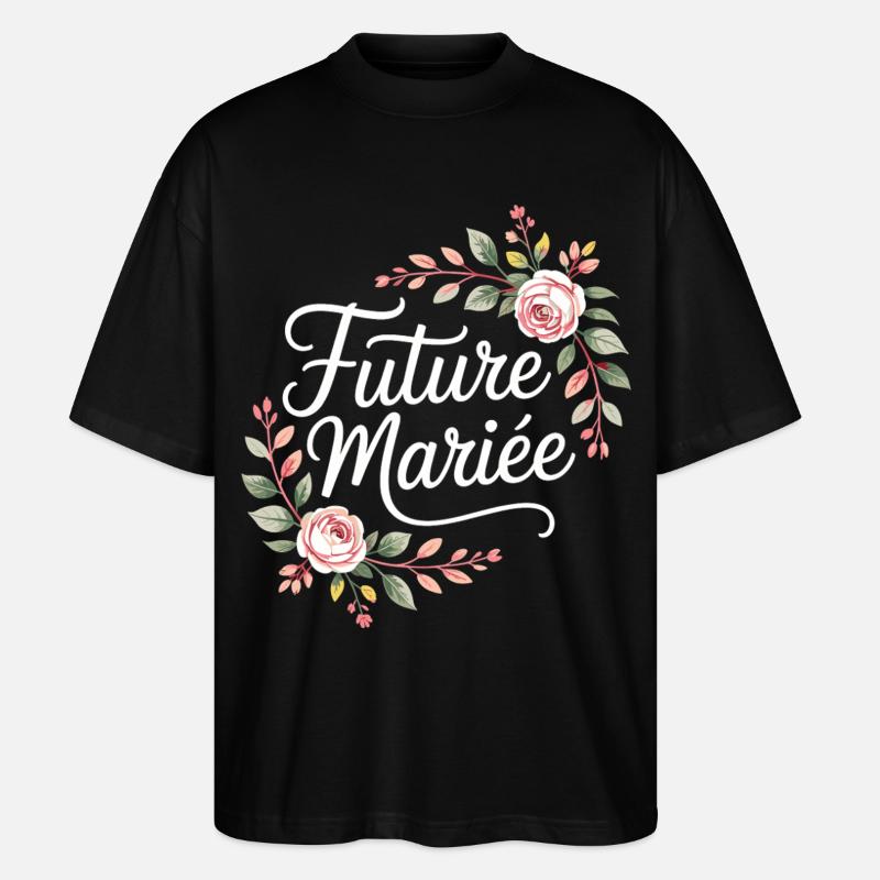 Team Mariage EVJF Future Mariée - T-shirt bio Blaster 2.0 coupe oversize Stanley/Stella Unisexe - noir