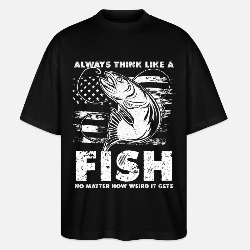 Fish Thoughts Flag Pattern - Stanley/Stella Oversized Unisex Organic T-shirt Blaster 2.0 - black