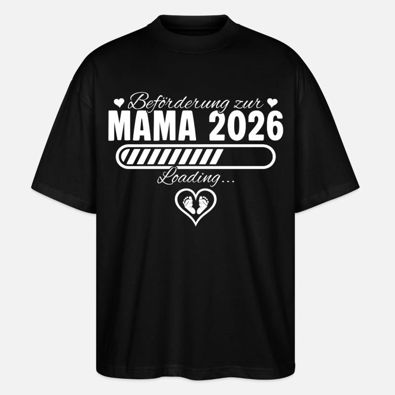 Annonce de grossesse de maman 2026 - T-shirt bio Blaster 2.0 coupe oversize Stanley/Stella Unisexe - noir