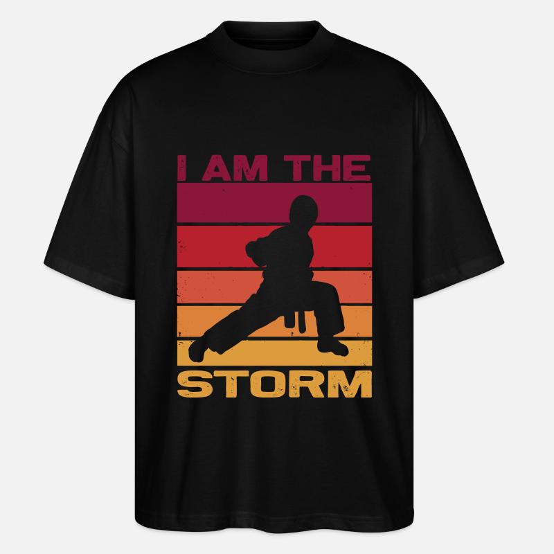 Silhouette einen Karatekämpfer - Combat Contact  - Stanley/Stella Oversized Unisex Bio T-Shirt Blaster 2.0 - Schwarz