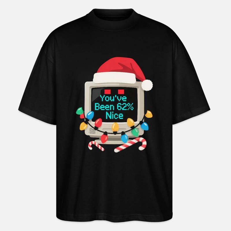 Computer Weihnachten KI Sarkastisch Tech Geschenk - Stanley/Stella Oversized Unisex Bio T-Shirt Blaster 2.0 - Schwarz