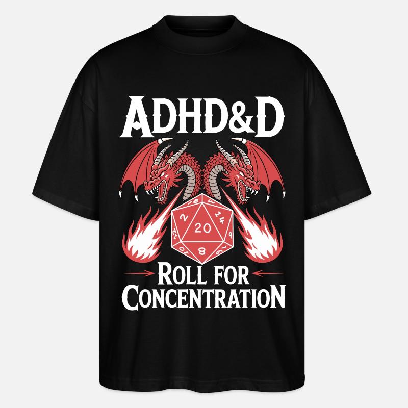Roll for concentration ADHD - Stanley/Stella Oversized Unisex Organic T-shirt Blaster 2.0 - black